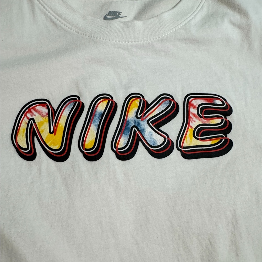 Nike White Tee with Colorful Logo - Picture 3 of 9